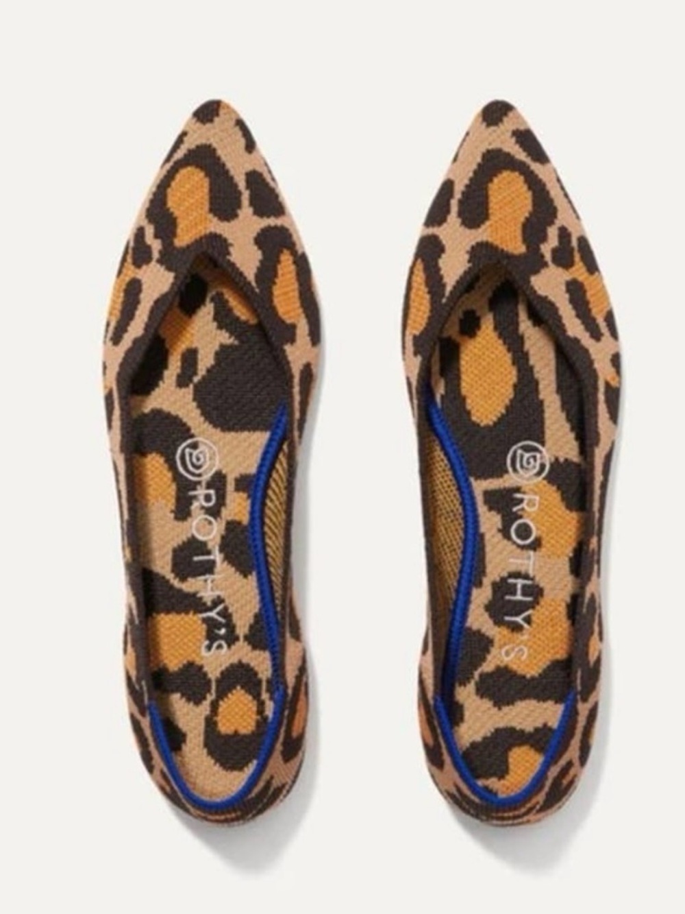 Rothy's Flats Shoes The Point Big Cat Leopard Print Washable Sustainable